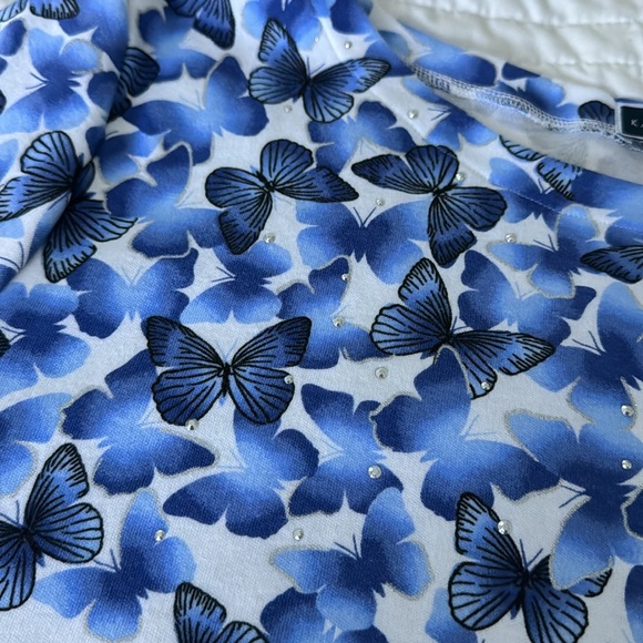 Karen Scott Butterfly Top With Rhinestones XXL NWT - Picture 3 of 3